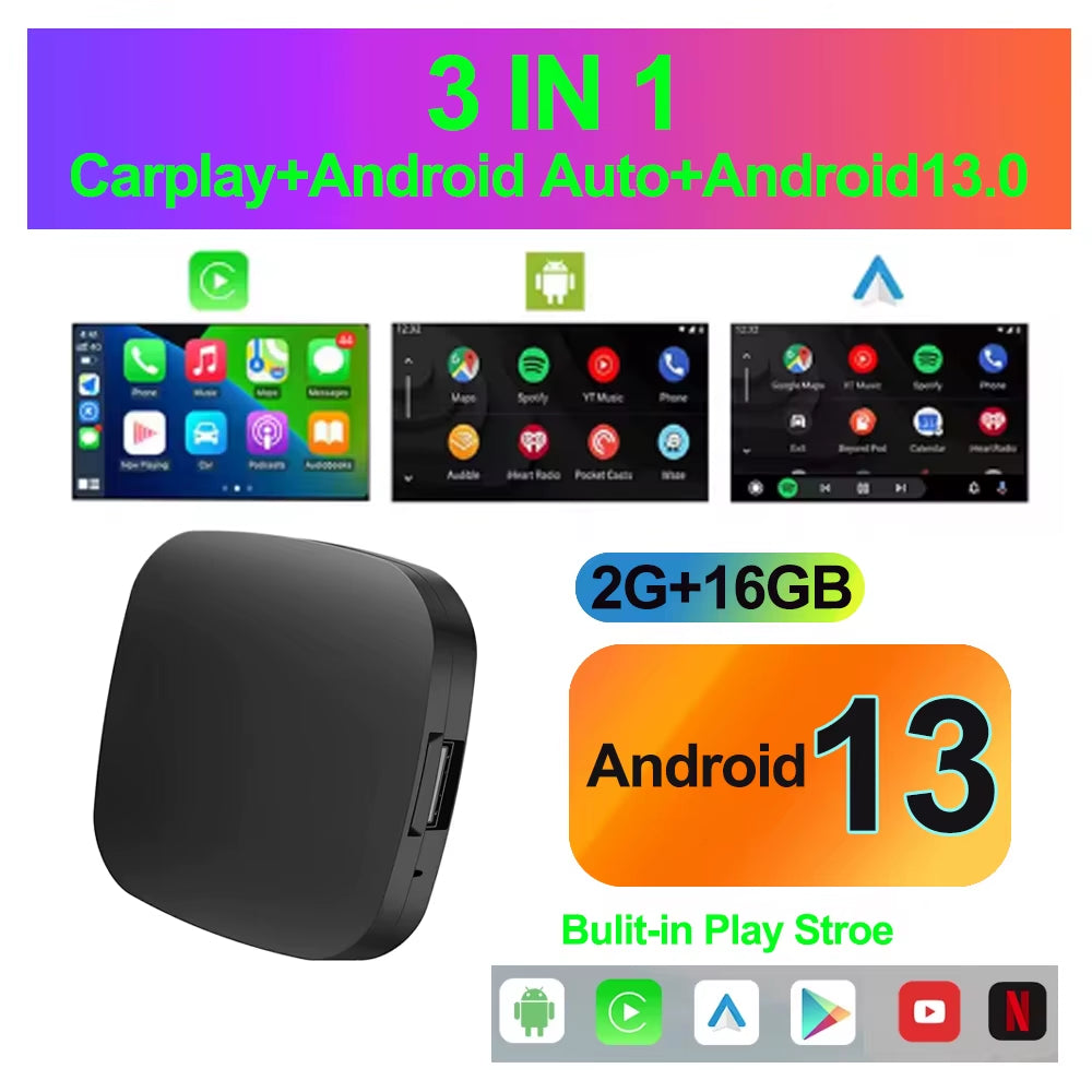 Wireless CarPlay and Android Auto Adapter with TV Streaming for Enhanced In-Car Entertainment