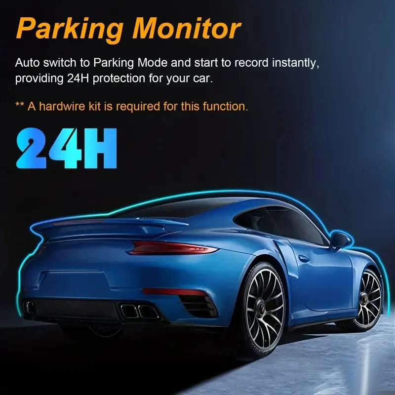 1080P Dual Camera Dash Cam for Vehicles with Front and Interior Recording, IR Night Vision, Loop Recording, and Wide Angle Lens