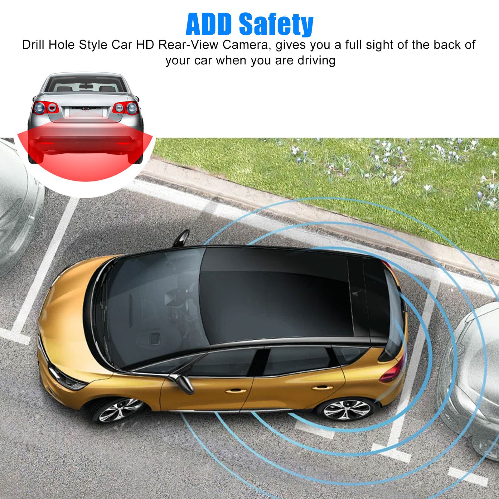 170° High-Definition Waterproof Car Rear View Backup Camera with Night Vision for Enhanced Reverse Parking Assistance