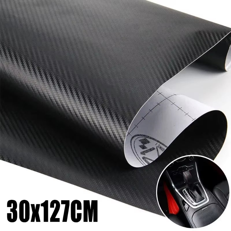 30x127cm 3D Carbon Fiber Vinyl Film Roll for Automotive Interior Styling and Decoration