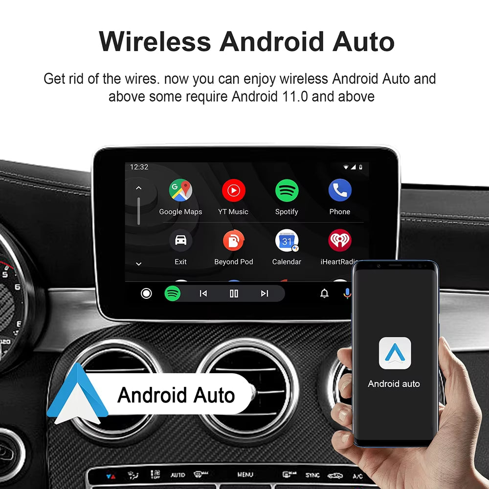 Wireless CarPlay and Android Auto Adapter with TV Streaming for Enhanced In-Car Entertainment