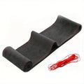 Universal 38CM Suede Leather Steering Wheel Cover - Braided Interior Accessory