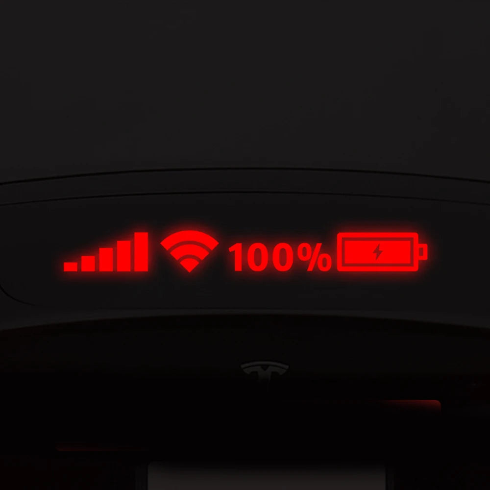 Reflective Car Vinyl Stickers - Wifi Battery Level Signal Decals for Automotive Decor