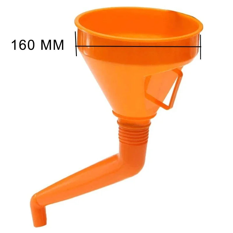 Professional Plastic Funnel for Refueling Gasoline and Engine Oil - Long Mouth Design for Cars and Motorcycles (130/145/160mm)