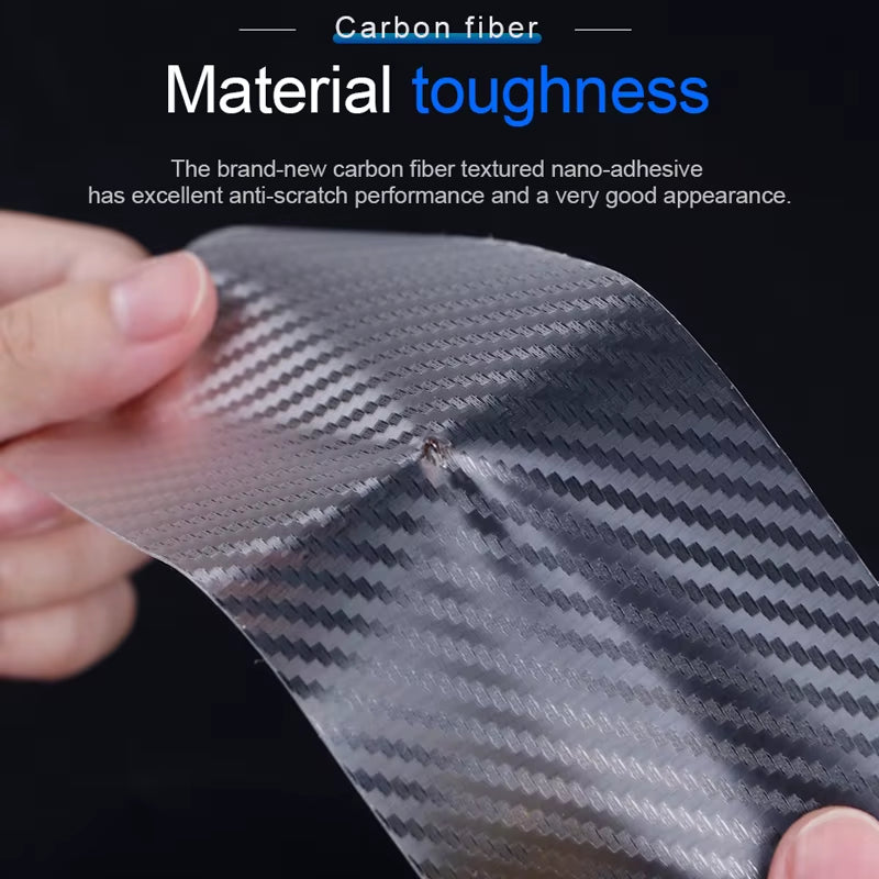 Carbon Fiber Transparent Door Edge Film - Anti-Scratch Auto Door Sill Protector for Bumpers and Trunks