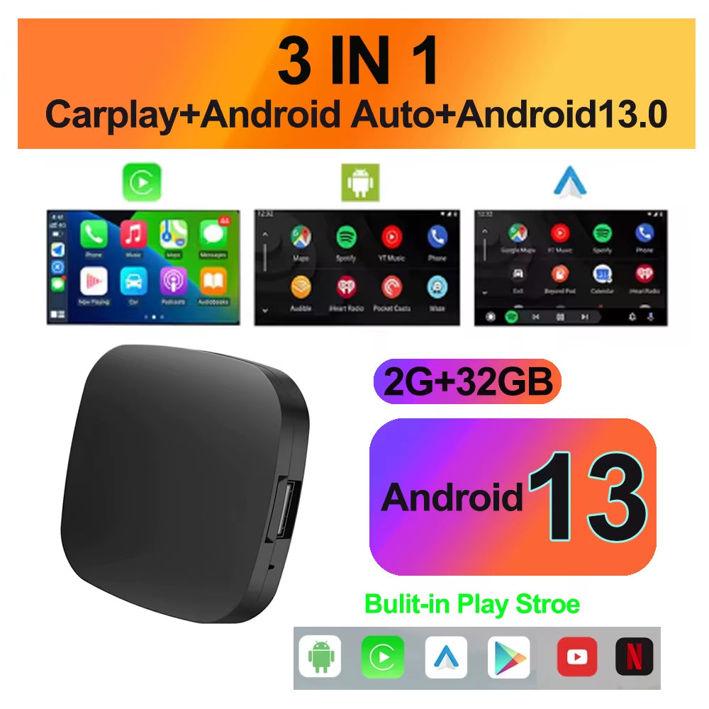 Wireless CarPlay and Android Auto Adapter with TV Streaming for Enhanced In-Car Entertainment