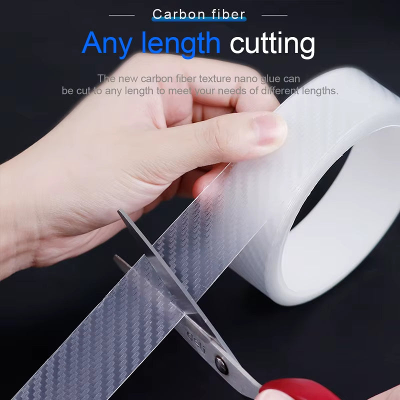Carbon Fiber Transparent Door Edge Film - Anti-Scratch Auto Door Sill Protector for Bumpers and Trunks