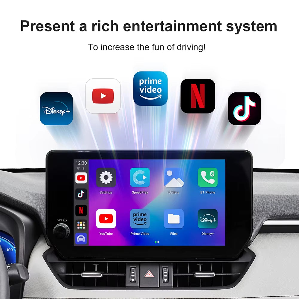 Wireless CarPlay and Android Auto Adapter with TV Streaming for Enhanced In-Car Entertainment