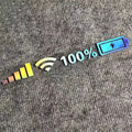 Reflective Car Vinyl Stickers - Wifi Battery Level Signal Decals for Automotive Decor
