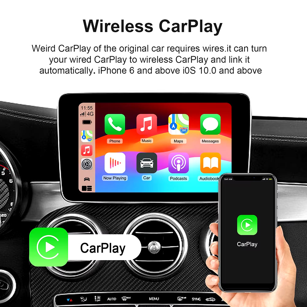 Wireless CarPlay and Android Auto Adapter with TV Streaming for Enhanced In-Car Entertainment
