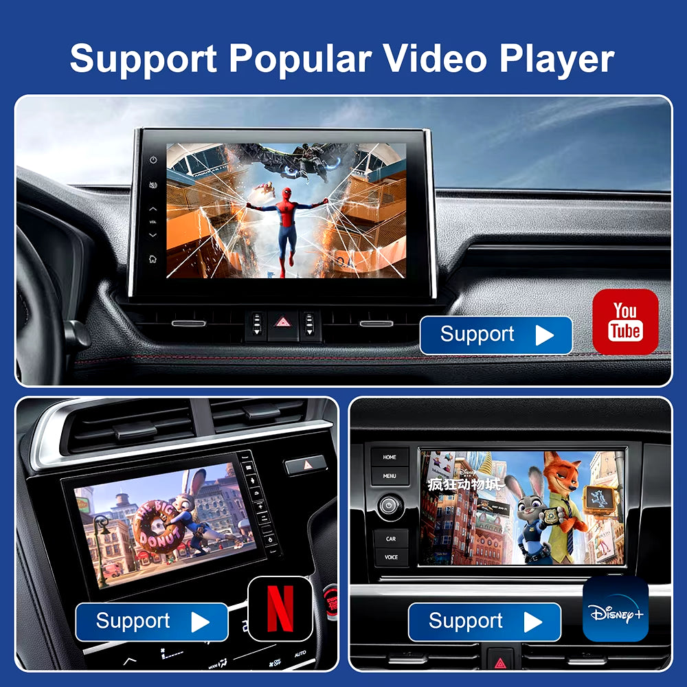 Wireless CarPlay and Android Auto Adapter with TV Streaming for Enhanced In-Car Entertainment