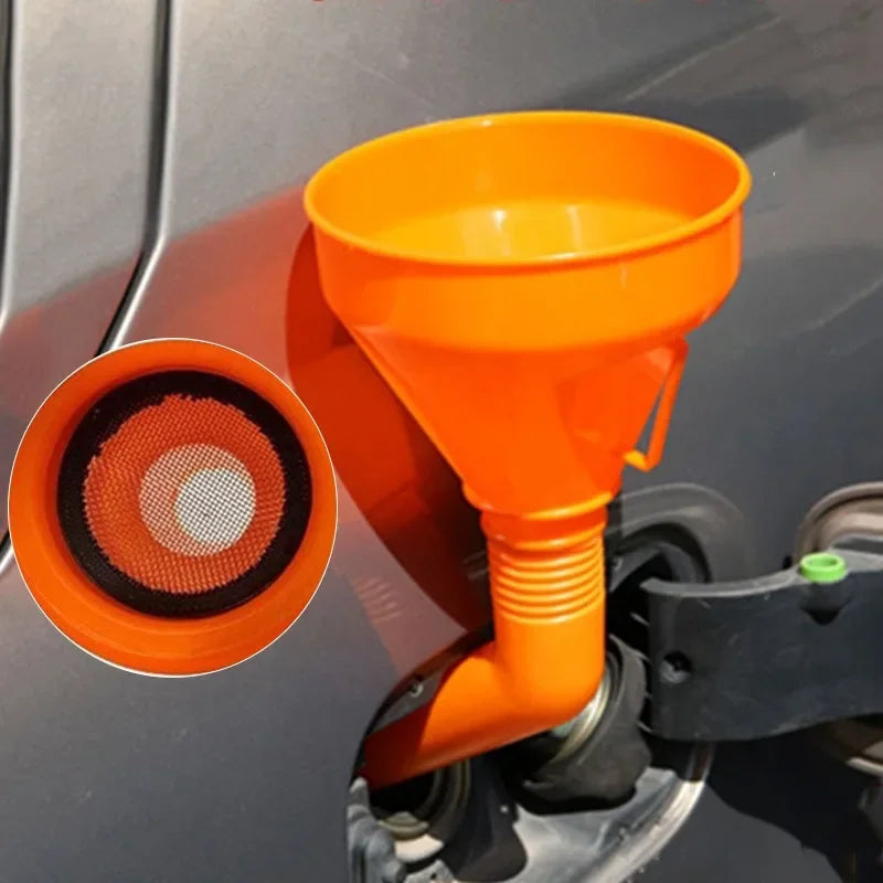 Professional Plastic Funnel for Refueling Gasoline and Engine Oil - Long Mouth Design for Cars and Motorcycles (130/145/160mm)